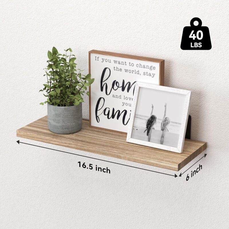 WOPITUES Set of 6 Floating Shelves - Image 3